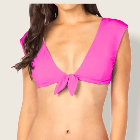 trina turk cap sleeve bikini top